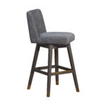 30-Inch Gray and Brown Solid Wood Swivel Bar Stool 12 30-Inch Gray and Brown Solid Wood Swivel Bar Stool