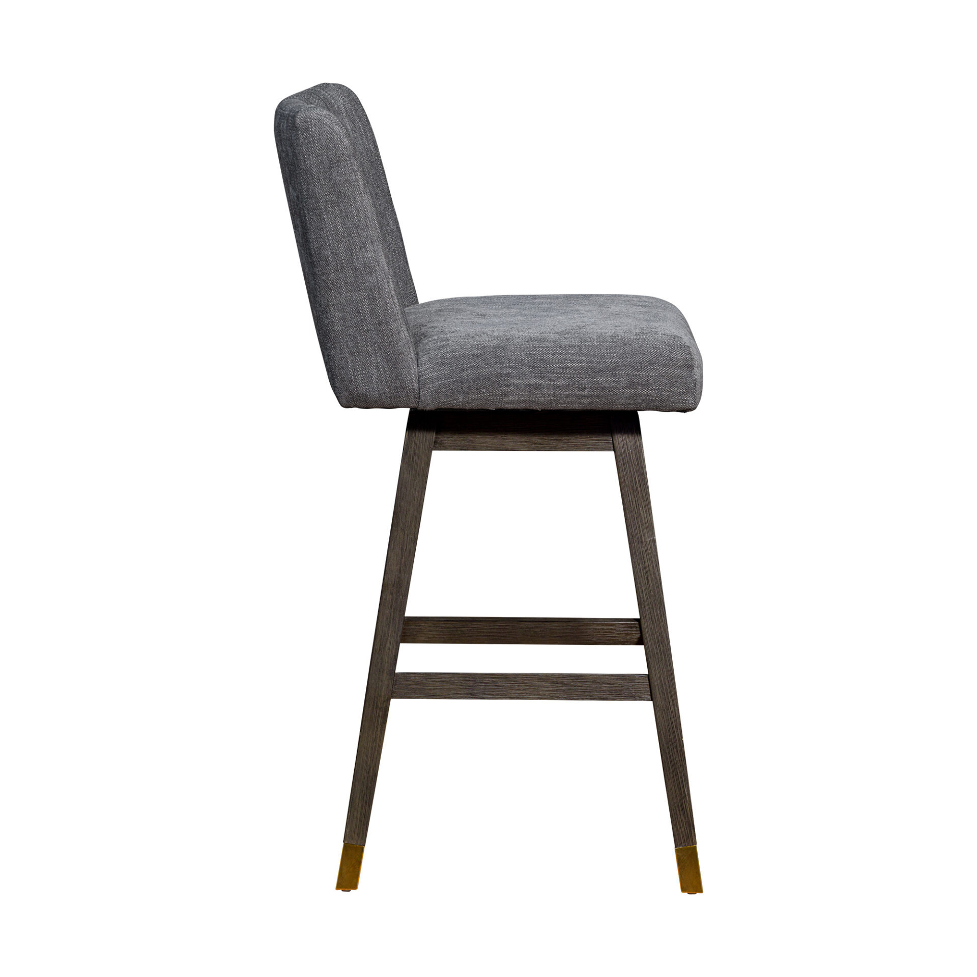 30-Inch Gray and Brown Solid Wood Swivel Bar Stool 5 30-Inch Gray and Brown Solid Wood Swivel Bar Stool - Image 5