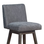 30-Inch Gray and Brown Solid Wood Swivel Bar Stool 16 30-Inch Gray and Brown Solid Wood Swivel Bar Stool