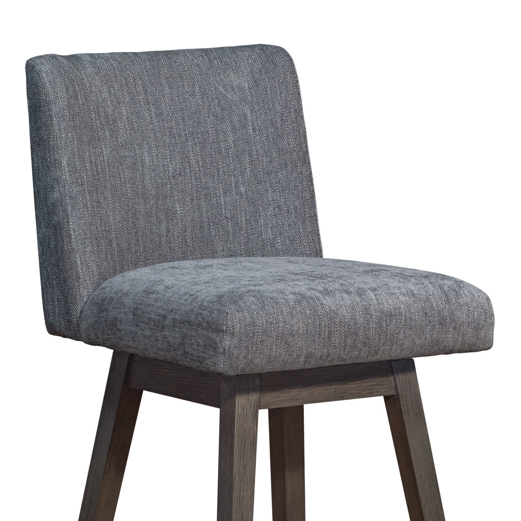 30-Inch Gray and Brown Solid Wood Swivel Bar Stool 7 30-Inch Gray and Brown Solid Wood Swivel Bar Stool - Image 7