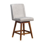 26-Inch Beige and Brown Swivel Counter Height Bar Stool