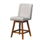 26-Inch Beige and Brown Swivel Counter Height Bar Stool