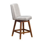 26-Inch Beige and Brown Swivel Counter Height Bar Stool