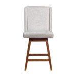 26-Inch Beige and Brown Swivel Counter Height Bar Stool