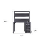 Gunmetal Iron Writing Desk with Hutch and Reversible Design 8 Gunmetal Iron Writing Desk with Hutch and Reversible Design