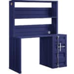 Classic Blue Iron Writing Desk with Hutch and Shelf 7 Classic Blue Iron Writing Desk with Hutch and Shelf