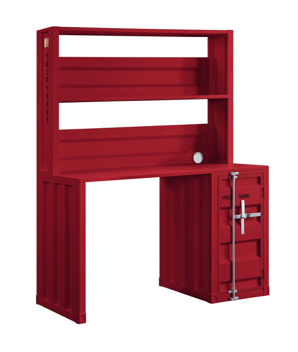 47 Inch Red Iron Writing Desk with Reversible Hutch 2 47 Inch Red Iron Writing Desk with Reversible Hutch - Image 2