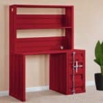 47 Inch Red Iron Writing Desk with Reversible Hutch 5 47 Inch Red Iron Writing Desk with Reversible Hutch