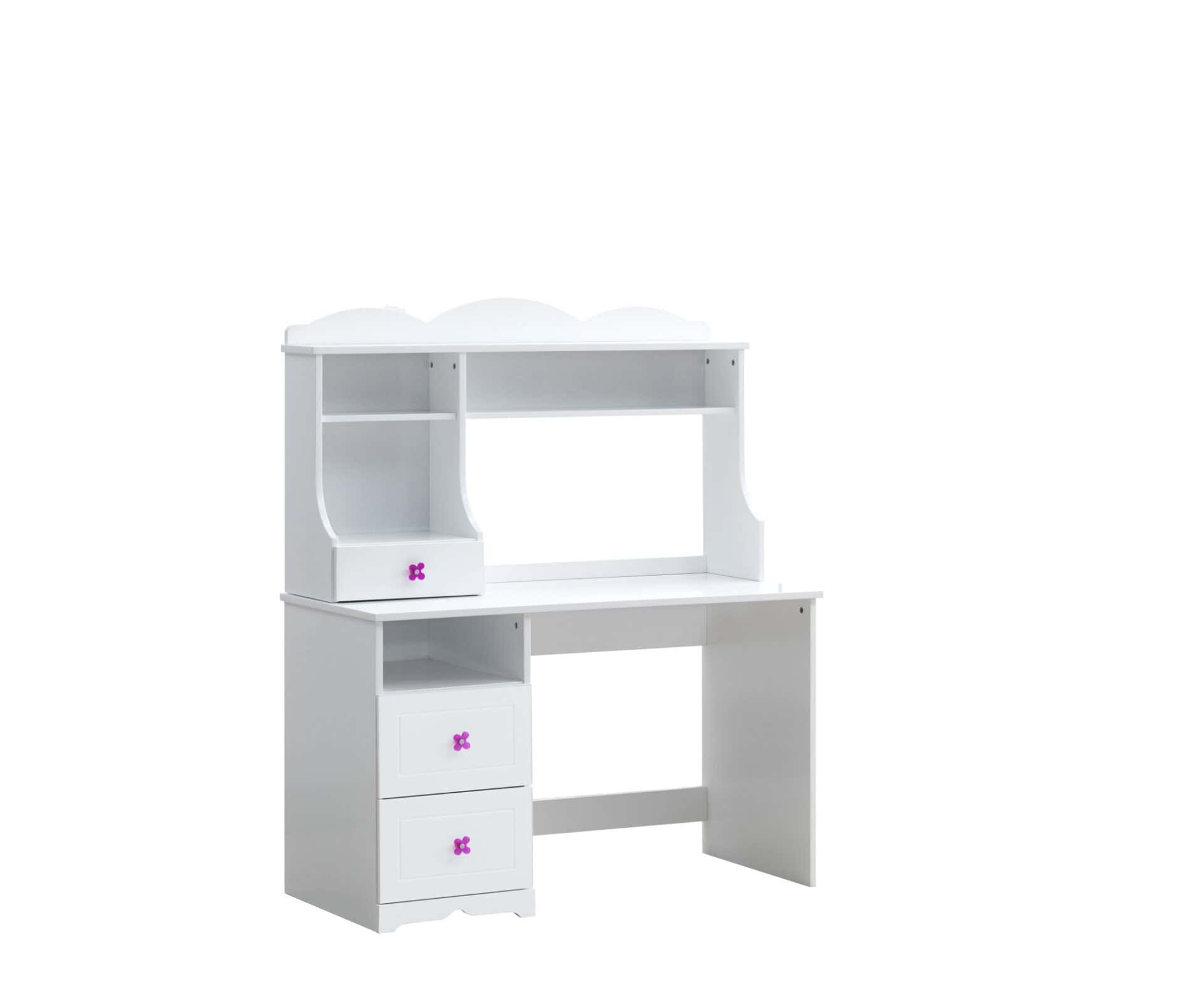 White Wood Writing Desk With Two Drawers 47 Inches Wide 1 White Wood Writing Desk With Two Drawers 47 Inches Wide