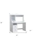 White Wood Writing Desk With Two Drawers 47 Inches Wide 10 White Wood Writing Desk With Two Drawers 47 Inches Wide