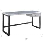 Silver and Black Aluminum Writing Desk with Storage Drawer 10 Silver and Black Aluminum Writing Desk with Storage Drawer