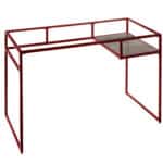 48 Inch Clear and Red Glass Writing Desk 7 48 Inch Clear and Red Glass Writing Desk