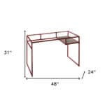 48 Inch Clear and Red Glass Writing Desk 10 48 Inch Clear and Red Glass Writing Desk