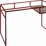 48 Inch Clear and Red Glass Writing Desk 9 48 Inch Clear and Red Glass Writing Desk