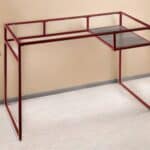 48 Inch Clear and Red Glass Writing Desk 6 48 Inch Clear and Red Glass Writing Desk