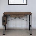 39 Inch Brown and Black Rectangular Writing Desk with Drawer 7 39 Inch Brown and Black Rectangular Writing Desk with Drawer