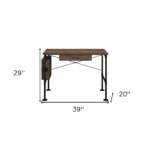 39 Inch Brown and Black Rectangular Writing Desk with Drawer 12 39 Inch Brown and Black Rectangular Writing Desk with Drawer