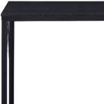 Black Rectangular Writing Desk with Metal Base and V Accent 7 Black Rectangular Writing Desk with Metal Base and V Accent