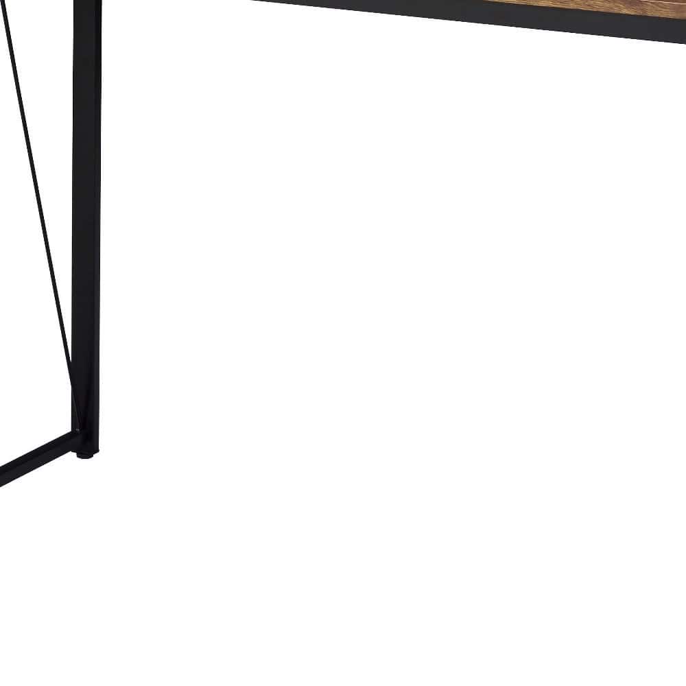 Classic 47-Inch Brown and Black Rectangular Writing Desk 4 Classic 47-Inch Brown and Black Rectangular Writing Desk - Image 4