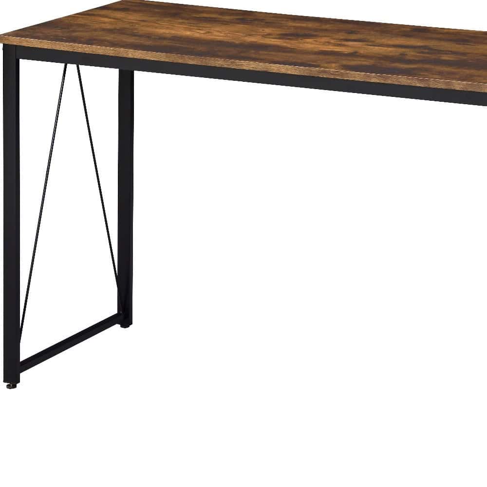 Classic 47-Inch Brown and Black Rectangular Writing Desk 5 Classic 47-Inch Brown and Black Rectangular Writing Desk - Image 5