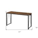 Classic 47-Inch Brown and Black Rectangular Writing Desk 12 Classic 47-Inch Brown and Black Rectangular Writing Desk