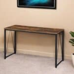 Classic 47-Inch Brown and Black Rectangular Writing Desk 7 Classic 47-Inch Brown and Black Rectangular Writing Desk