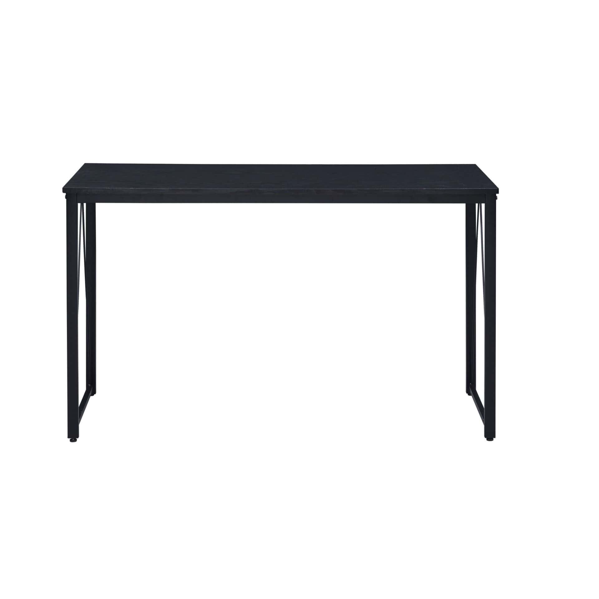 47 Inch Black Rectangular Writing Desk With Metal Base 2 47 Inch Black Rectangular Writing Desk With Metal Base - Image 2