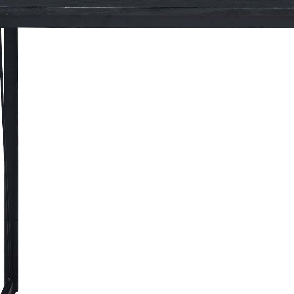 47 Inch Black Rectangular Writing Desk With Metal Base 3 47 Inch Black Rectangular Writing Desk With Metal Base - Image 3