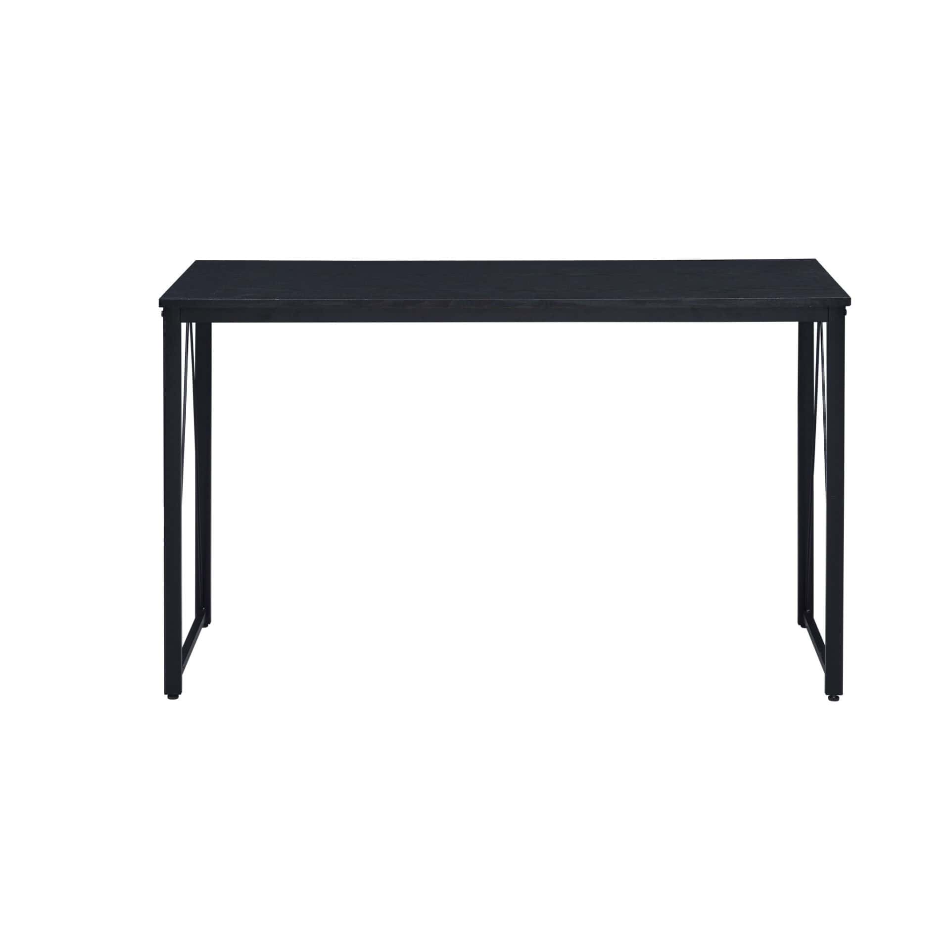 47 Inch Black Rectangular Writing Desk With Metal Base 4 47 Inch Black Rectangular Writing Desk With Metal Base - Image 4