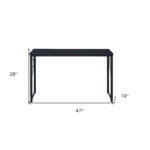 47 Inch Black Rectangular Writing Desk With Metal Base 12 47 Inch Black Rectangular Writing Desk With Metal Base