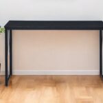 47 Inch Black Rectangular Writing Desk With Metal Base 7 47 Inch Black Rectangular Writing Desk With Metal Base