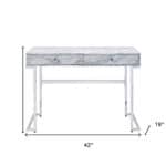 42 Inch White Writing Desk With Two Drawers 8 42 Inch White Writing Desk With Two Drawers