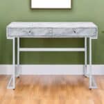 42 Inch White Writing Desk With Two Drawers 5 42 Inch White Writing Desk With Two Drawers