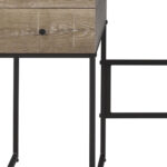 Rustic Brown and Black Writing Desk With Four Drawers