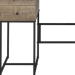 Rustic Brown and Black Writing Desk With Four Drawers