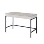 42 Inch Natural and Black Writing Desk With Two Drawers 5 42 Inch Natural and Black Writing Desk With Two Drawers