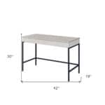 42 Inch Natural and Black Writing Desk With Two Drawers 8 42 Inch Natural and Black Writing Desk With Two Drawers