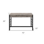 42-Inch Brown and Black Writing Desk With Two Drawers 12 42-Inch Brown and Black Writing Desk With Two Drawers