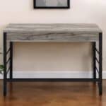 42-Inch Brown and Black Writing Desk With Two Drawers 7 42-Inch Brown and Black Writing Desk With Two Drawers