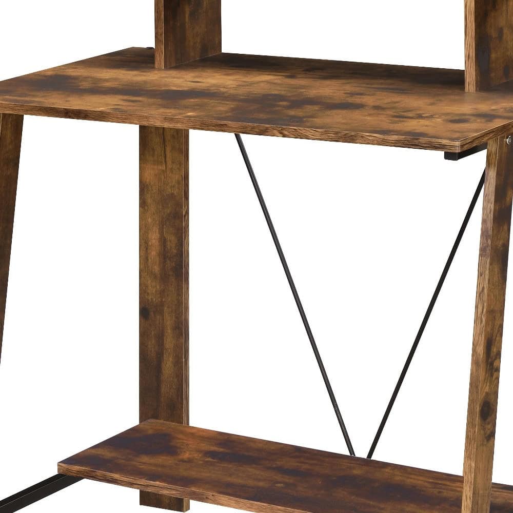 Classic Brown 32-Inch Writing Desk with Shelves 4 Classic Brown 32-Inch Writing Desk with Shelves - Image 4