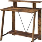Classic Brown 32-Inch Writing Desk with Shelves 11 Classic Brown 32-Inch Writing Desk with Shelves