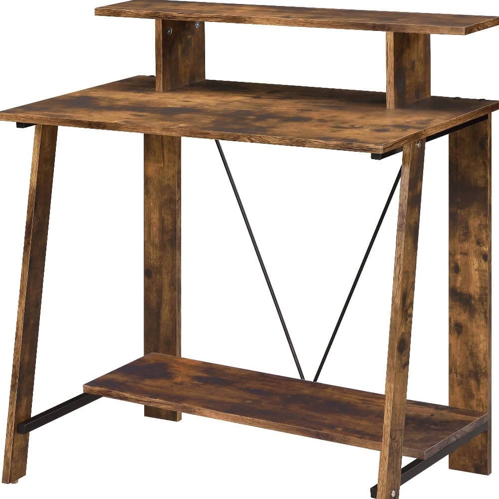 Classic Brown 32-Inch Writing Desk with Shelves 5 Classic Brown 32-Inch Writing Desk with Shelves - Image 5