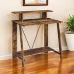 Classic Brown 32-Inch Writing Desk with Shelves 7 Classic Brown 32-Inch Writing Desk with Shelves