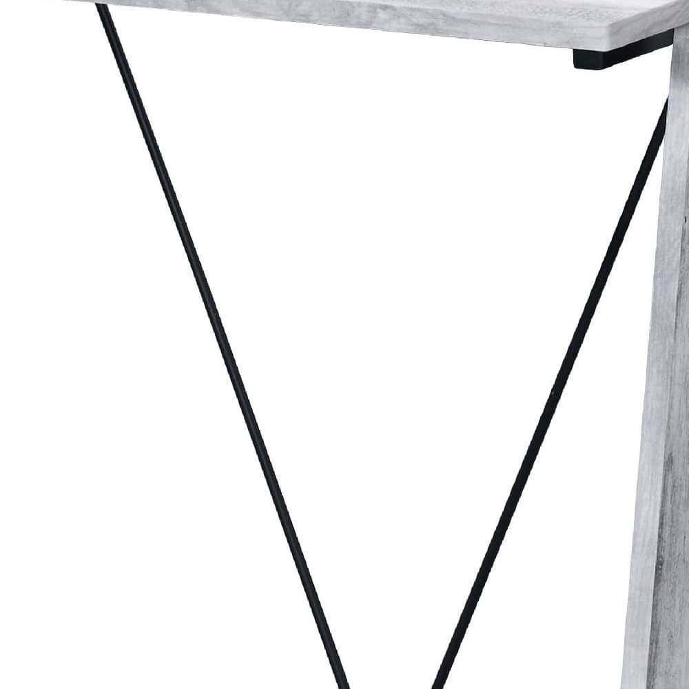 Antiqued White 32 Inch Writing Desk with Shelves 5 Antiqued White 32 Inch Writing Desk with Shelves - Image 5