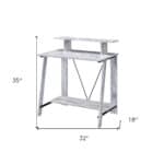 Antiqued White 32 Inch Writing Desk with Shelves 12 Antiqued White 32 Inch Writing Desk with Shelves
