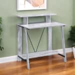Antiqued White 32 Inch Writing Desk with Shelves 7 Antiqued White 32 Inch Writing Desk with Shelves
