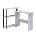 39 Inch Antiqued White L Shaped Writing Desk 8 39 Inch Antiqued White L Shaped Writing Desk