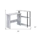 39 Inch Antiqued White L Shaped Writing Desk 12 39 Inch Antiqued White L Shaped Writing Desk