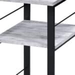 Antiqued White and Black 47 Inch Rectangular Writing Desk 10 Antiqued White and Black 47 Inch Rectangular Writing Desk