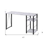 Antiqued White and Black 47 Inch Rectangular Writing Desk 12 Antiqued White and Black 47 Inch Rectangular Writing Desk